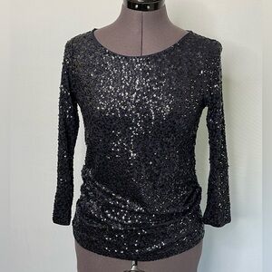 J. Crew Navy Blue Sequin Top